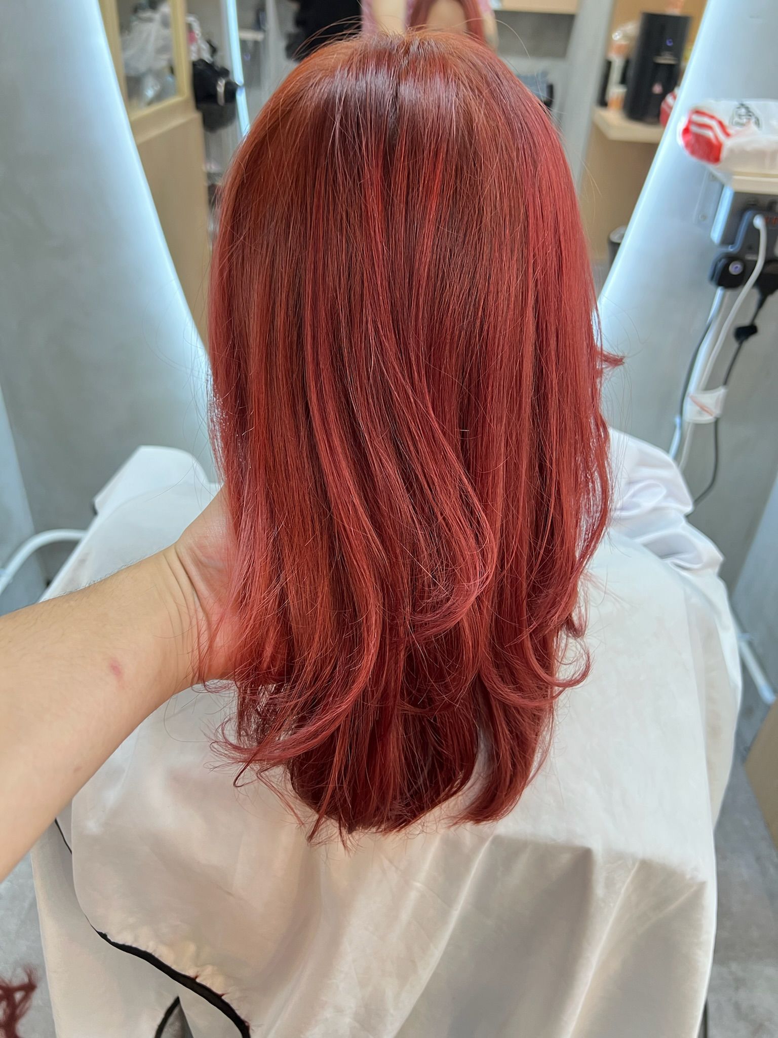 Canvas Academy 真實學員作品 — 紅銅色長捲髮染髮造型